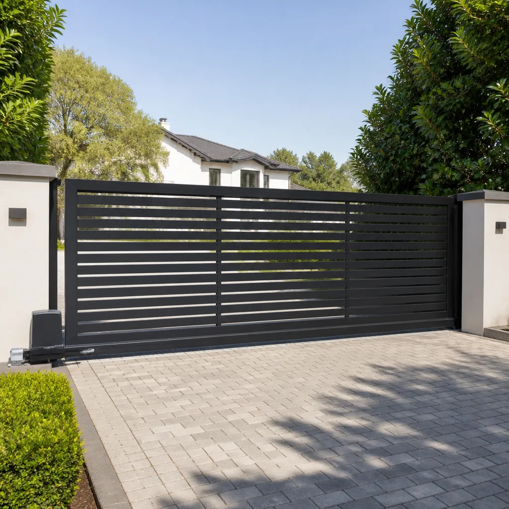 Sliding driveway gates